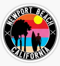 Surfer NEWPORT BEACH California Surfing Surfboard Ocean Beach Vacation Sticker