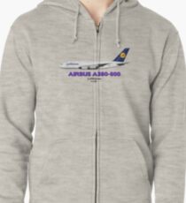 Airbus A380-800 - Lufthansa Zipped Hoodie