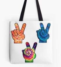 Tie Die Peace Signs Tote Bag