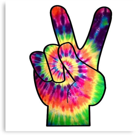 Rainbow Tie Dye Peace Sign Canvas Print By Ndonato1 Redbubble 