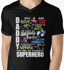 DADDY YOU ARE MY FAVORITE SUPER HERO T SHIRT Men's V-Neck T-Shirt
