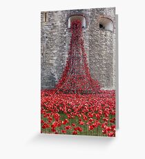A Cascade Of Poppies At The Tower Of London Greeting Card