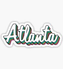 Atlanta white retro Sticker