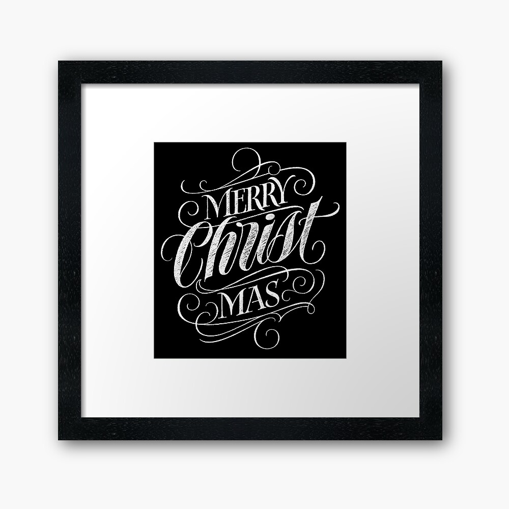 "Merry CHRIST Mas Religious Christmas Chalkboard Lettering Christian
