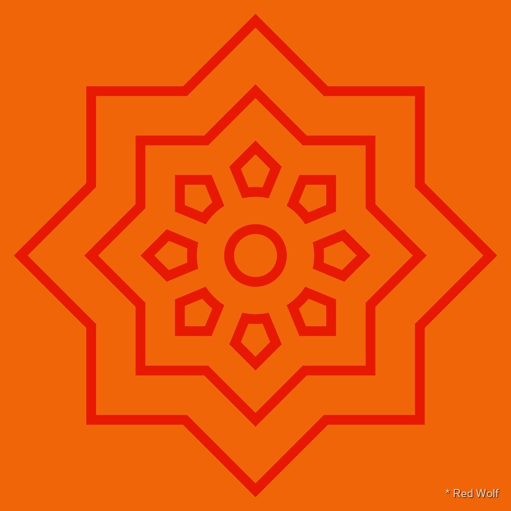 Geometric Pattern: Mahsa: Tangerine Dark by * Red Wolf