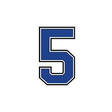 Blue Number 5 lucky sports jersey five | Sticker