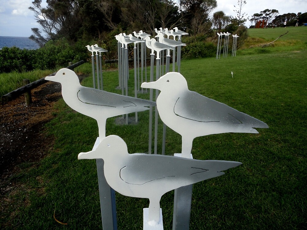 "Seagulls,Sculpture Bermagui,Australia 2017" by muz2142 Redbubble