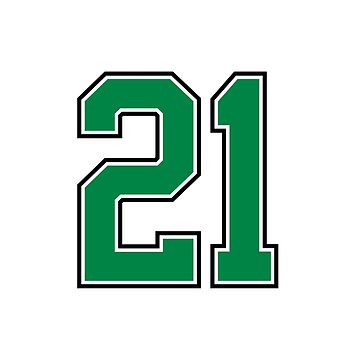 TeeCreations Baseball Number 21 #21 Baseball Shirt Jersey Favorite Player Biggest Fan Sticker