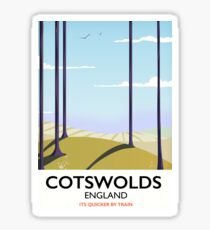 Cotswolds landscape travel poster Sticker