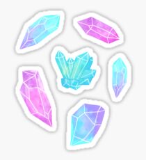 Pastell Aquarell Kristalle Sticker