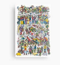 El Tour de Tucson Bike Race- A Tucson Portrait Story (multi color) Metal Print