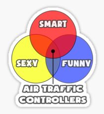 Venn Diagram ... Air Traffic Controller Humor Sticker