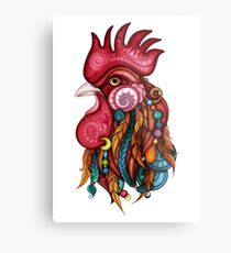Tribal Rooster Design Metal Print