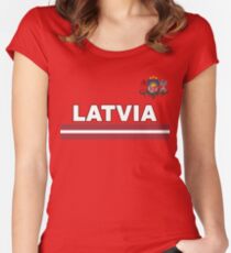 Latvian Team - Latvujas Latvia National Jersey Design Women's Fitted Scoop T-Shirt