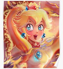 Fire Princess Peach Portrait Poster
