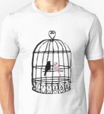 Floral Vogelkäfig Slim Fit T-Shirt