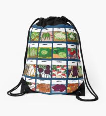 Vegetable seeds pattern Drawstring Bag