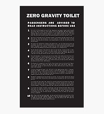 2001 A Space Odyssey Zero Gravity Toilet Instructions Photographic Print