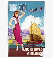 Hong Kong Northwest Airlines Poster