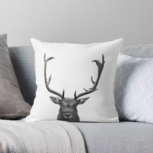 Deer Head Throw Pillow
