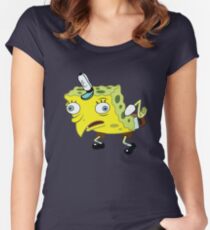 Qualität Spongebob Meme Tailliertes Rundhals-Shirt