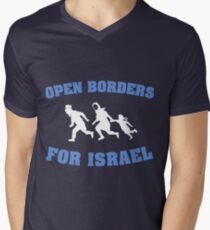 Offene Grenzen für Israel T-Shirt mit V-Ausschnitt