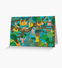Happy Sloths Jungle Greeting Card
