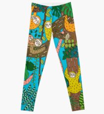 Happy Sloths Jungle Leggings