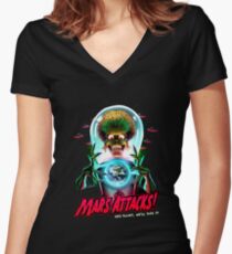 Mars Atacks Poster Women's Fitted V-Neck T-Shirt