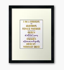 Pawnee Goddess Oath Framed Print
