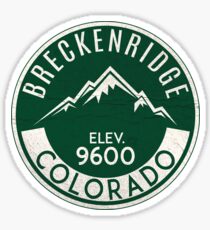 BRECKENRIDGE COLORADO Ski Skiing Mountain Mountains Skiing River Skis Silhouette Snowboard Snowboarding 3 Sticker
