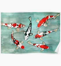 Le ballet des carpes koi Poster