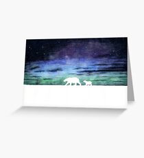 Aurora borealis and polar bears (light version) Greeting Card
