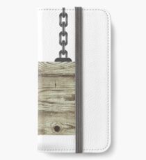 Old Color Wooden Board with Chain iPhone Wallet/Case/Skin
