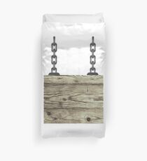 Old Color Wooden Board with Chain Duvet Cover