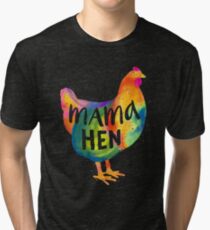 Chicken Love / Colorful Farm Chicken / Mama Hen (Mother, Mom, Mum, Mother's Day) Tri-blend T-Shirt