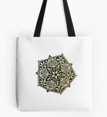 Small Black and White Mandala Tote Bag