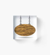 wood board and chain Acrylic Block
