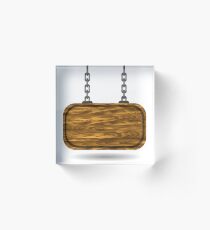 wooden sign Acrylic Block
