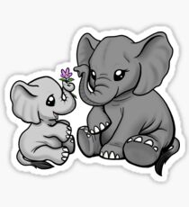 Mama and Baby Elephant Sticker