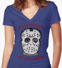 Friday Camping Women's Fitted V-Neck T-Shirt