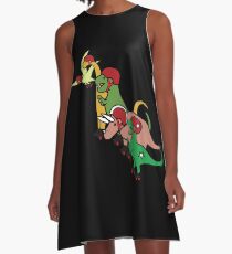 Roller Derby Dinosaurs A-Line Dress