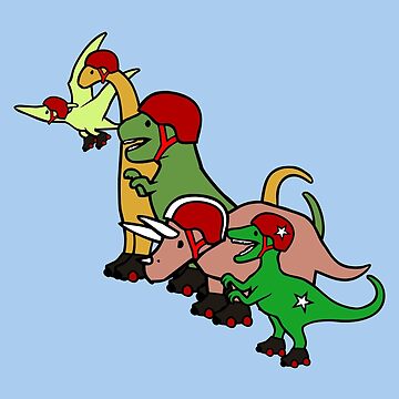 Artwork thumbnail, Roller Derby Dinosaurs by jezkemp