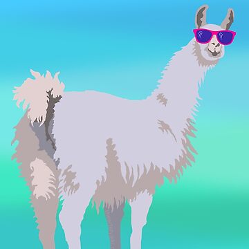 Artwork thumbnail, Cool Llama In Sunglasses by theartofvikki
