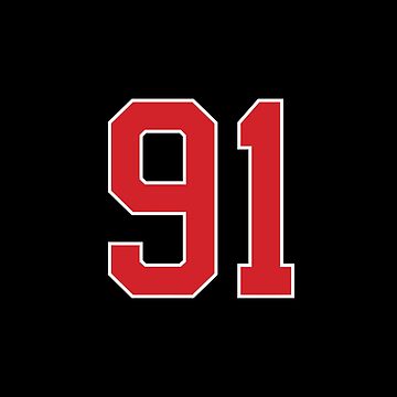 91 Black Jersey Sports Number ninety-one Football 91 Sticker for Sale by  elhefe