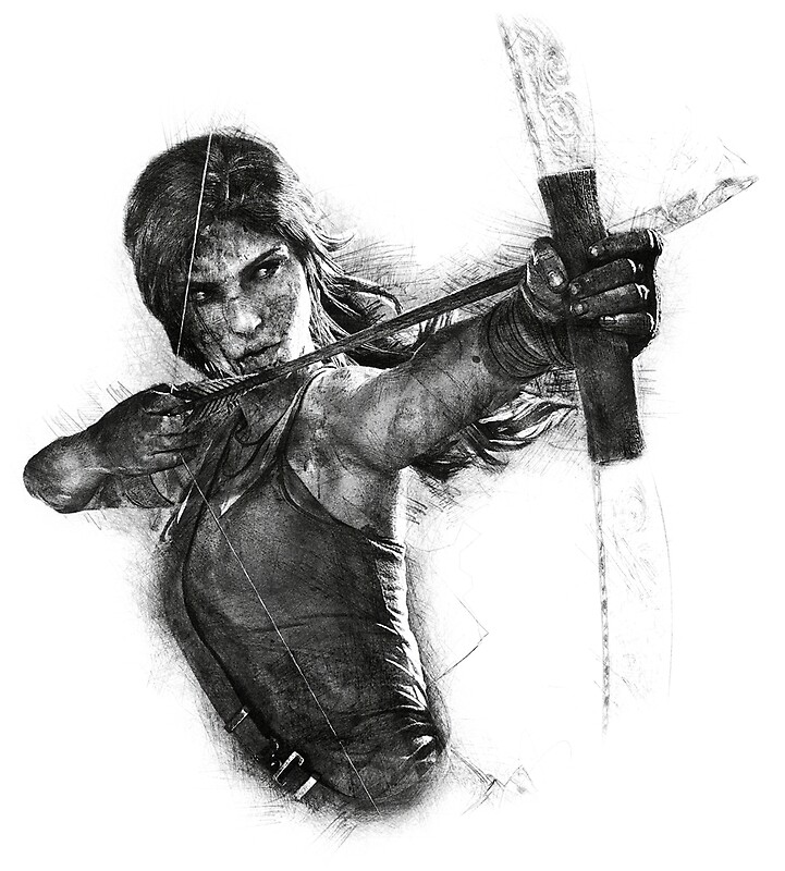"Lara Croft Drawing" by TortillaChief Redbubble