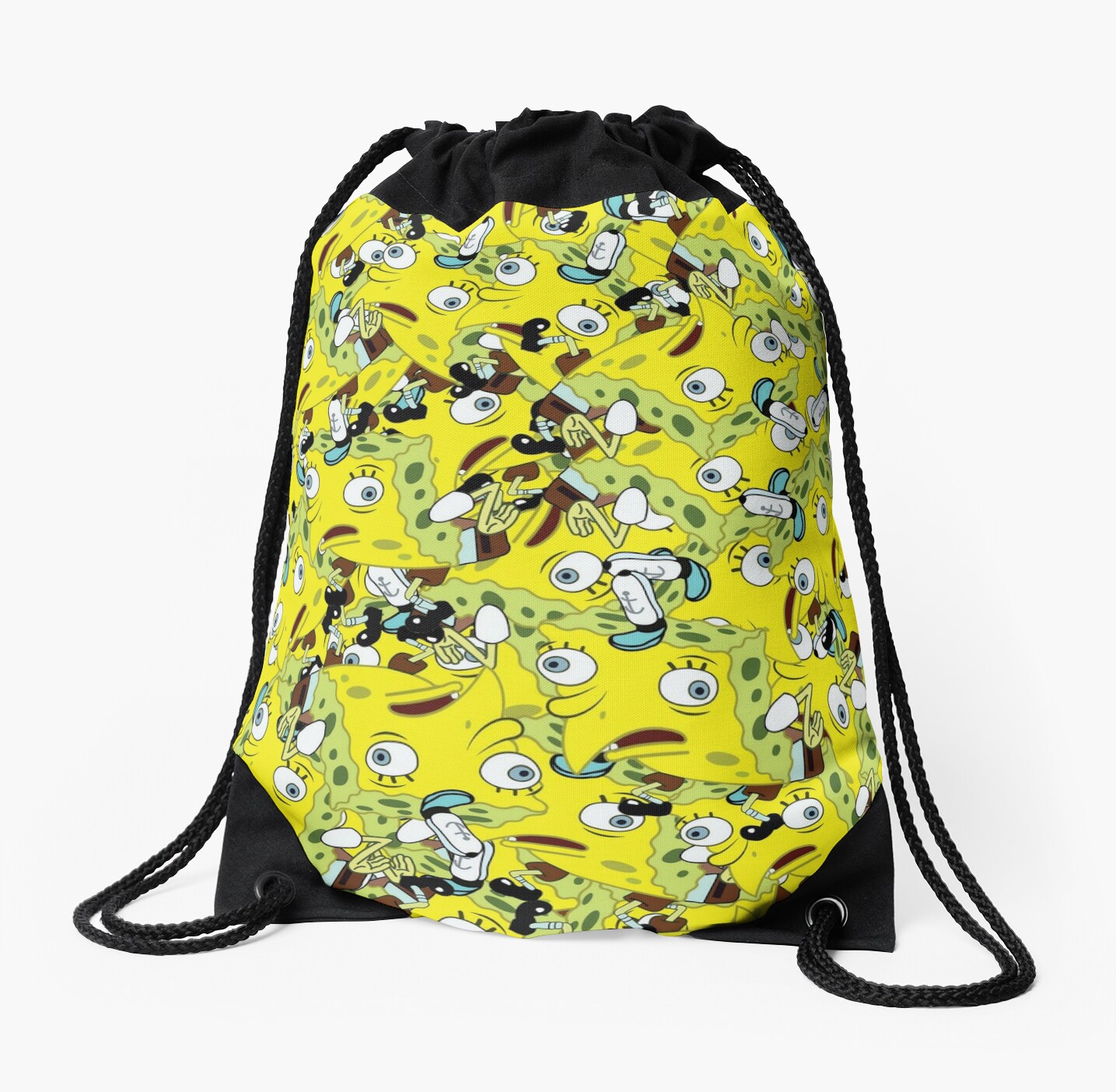 Mocking SpongeBob Bird Meme Drawstring Bags By Kixlepixel Redbubble