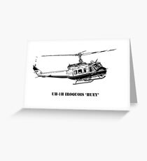 Huey Helicopter Graphic Greeting Card