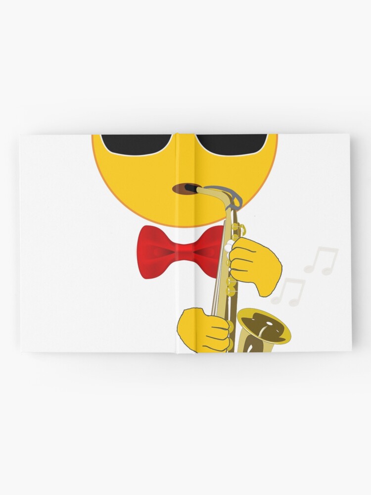 "Gift for Saxophone Player Emoji Playing Sax" Hardcover Journal by customshirtgirl Redbubble