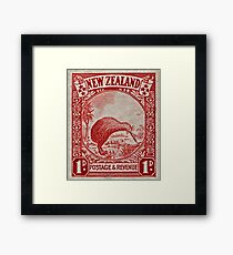 "1936 New Zealand Kiwi Stamp" Framed Print